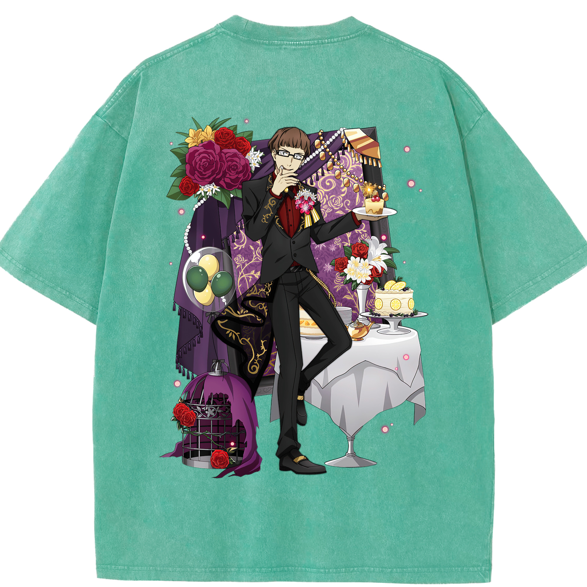 （画像用） 文豪ストレイドッグス Bungo Stray Dogs 綿100% ヴィンテージ風 半袖Tシャツ（背面プリント）